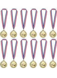 Generic 12 Pack Basketball Medals with Ribbons, Gold Award Medals Winner Medals, Basketball Zinc Alloy Medals for Basketball Team Gifts, Basketball Games Party Favors Prizes for Children Adults, 2.56 inches  - Image 2