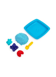 Kinetic Sand Kinetic Sand Sandbox Set Kids Toy with 1lb All Natural Blue and 3 Molds Sensory Toys  - Image 2