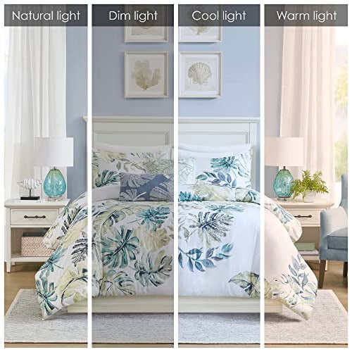 Harbor House 100% Cotton Duvet Cover, Coastal, Beach Cottage Design, All Season, Breathable Comforter Tropical Bedding, Matching Shams, Lorelai Monstera Leaf Cal King (106"x90") 5 Piece - Image 2
