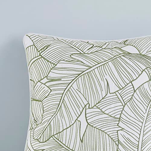 Harbor House 100% Cotton Duvet Cover, Coastal, Beach Cottage Design, All Season, Breathable Comforter Tropical Bedding, Matching Shams, Lorelai Monstera Leaf Cal King (106"x90") 5 Piece - Image 5
