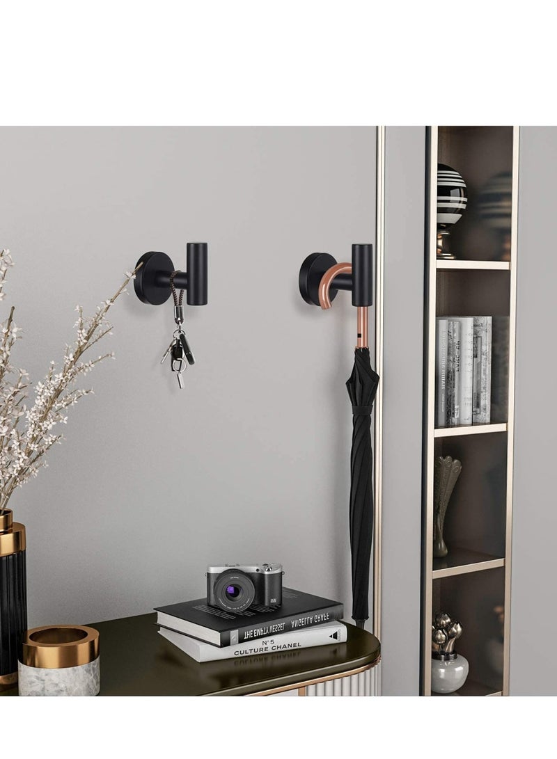 Zikra Wall Towel Hooks Coat Hook Bathroom Matte Black Robe 304 Stainless Steel Heavy Duty Door Hanger Towel Robe Clothes Cabinet Closet Sponges Hook Bathroom Bedroom Kitchen Hotel Pool 4 Packs - Image 2