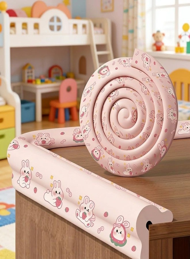 SWILAK Baby Corner Guard Edge Protector Strip Cloud Design Bunny Print Soft Cushion Self Adhesive Anti Collision Strip for Table Desk Edges Childproof Safety Product Flexible (Pink) - Image 3
