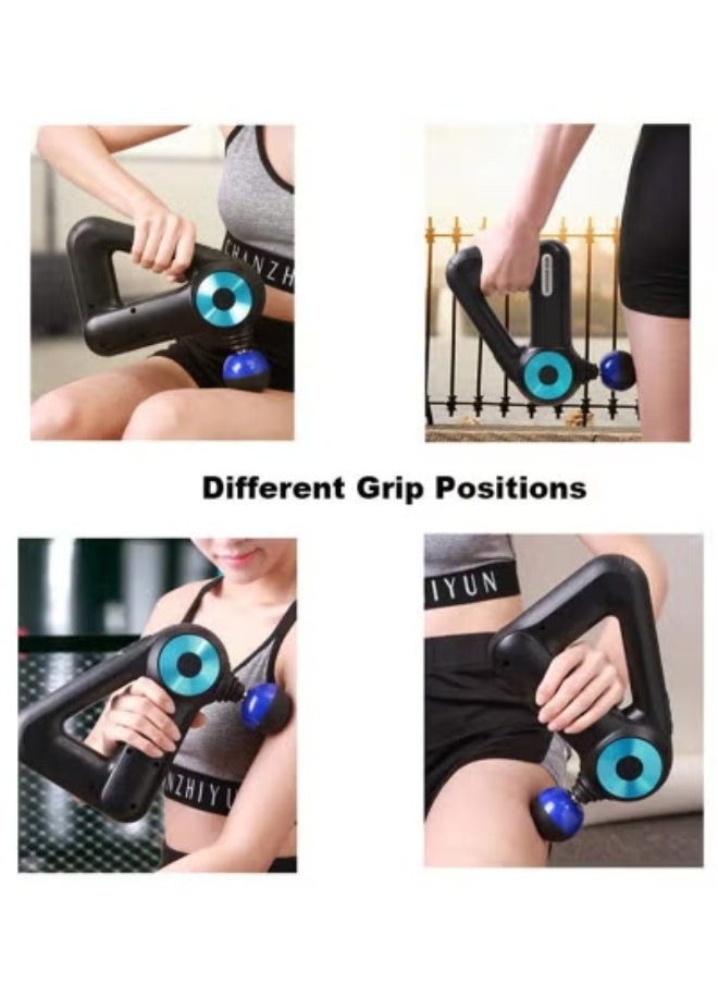 TIGER Triangle Deep Tissue Body Massager Gun with 12 Pro Massage Heads – High-Power Percussion Therapy Device for Full Body Muscle Pain Relief – Quiet Motor, USB Rechargeable, Lightweight & Portable Design – Ideal for Back, Neck, Shoulder, Leg, and Post-Workout Recovery – For Men & Women  - Image 4