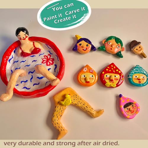 ReArt Air-Dry Clay Modelling, 2.2 pounds Ideal for Beginners and Advanced Sculptors All-Purpose Modeling Clay (White) - Image 5
