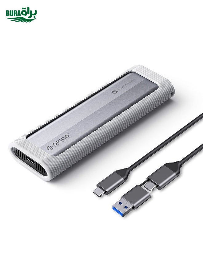 BURAQ - ORICO AXM2-G2-V1-GY-BP M.2 NVMe SSD Enclosure with Silicone Protective Case & Type-C+USB Cable - Image 1