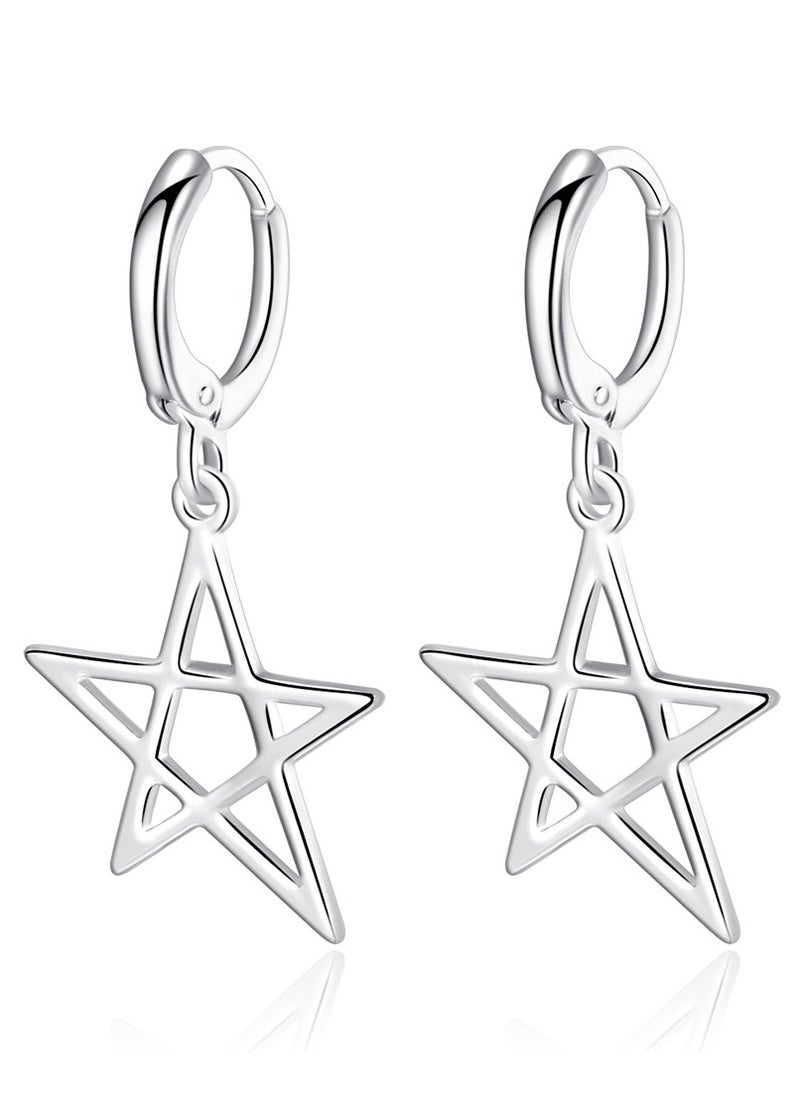 xozgdovg Pentagram temperament ear drop ear buckle ear accessories  - Image 1