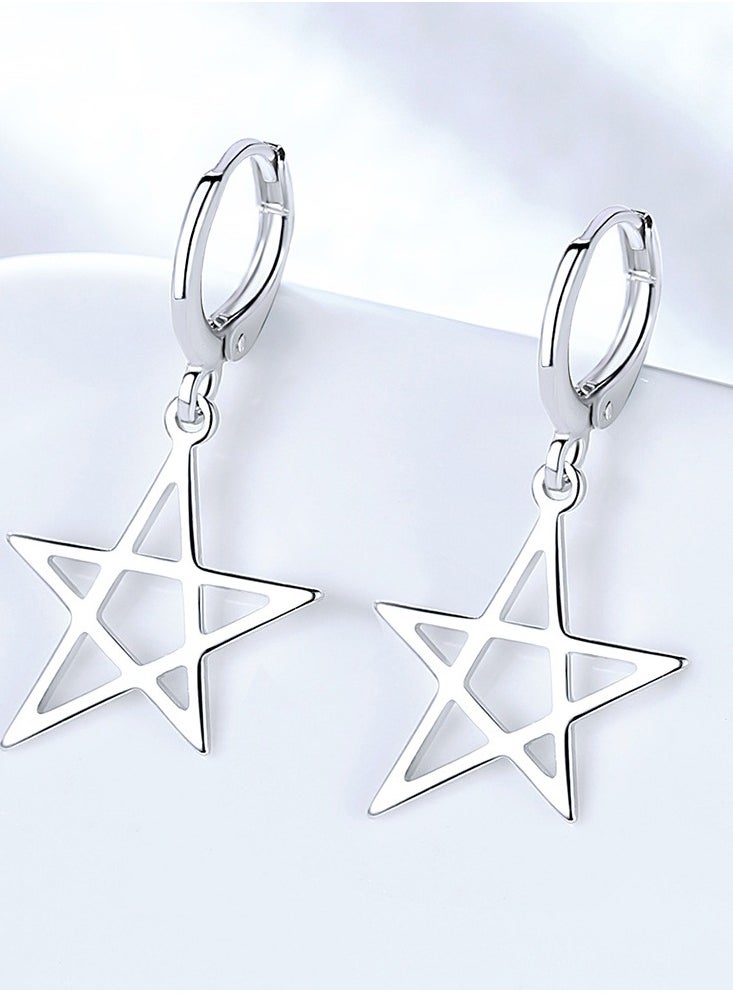 xozgdovg Pentagram temperament ear drop ear buckle ear accessories  - Image 2