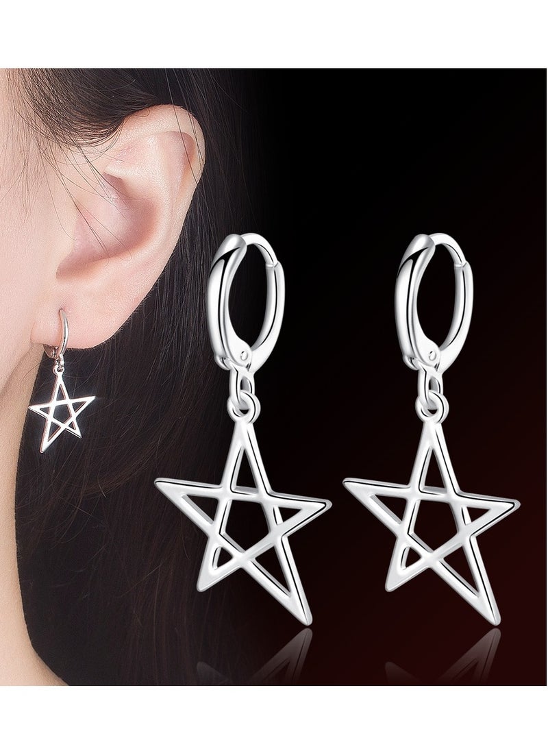 xozgdovg Pentagram temperament ear drop ear buckle ear accessories  - Image 3