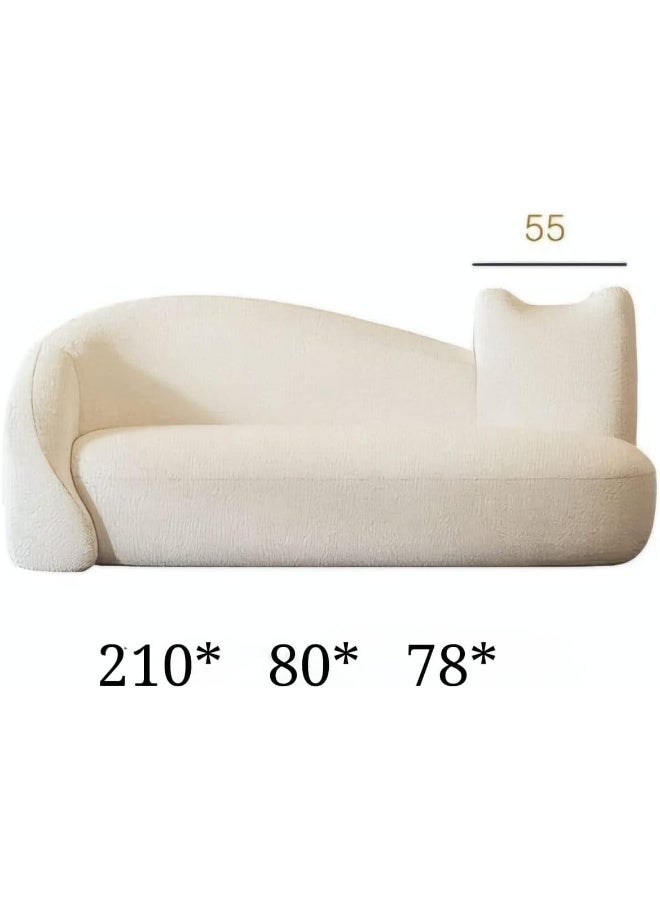 Zayn comforts Creative Curved Fabric Sofa Set â€“ with Unique Cat-Inspired Design, Ideal for Living Rooms & Office Lounges (Orange, With Chair (Left Head)) - Image 2