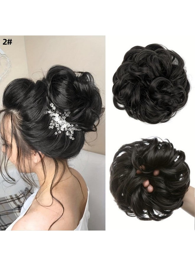 Chanderkash Women Stylish - Juda Hair Buns - Messy Bun Hair Extension - Artificial Fake Donuts Maker Scrunchies - With Elastic Rubber band - Black - Image 3