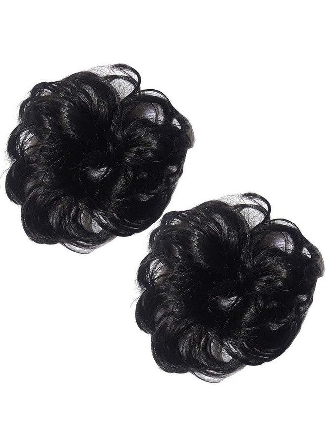 Chanderkash Women Stylish - Juda Hair Buns - Messy Bun Hair Extension - Artificial Fake Donuts Maker Scrunchies - With Elastic Rubber band - Black - Image 4
