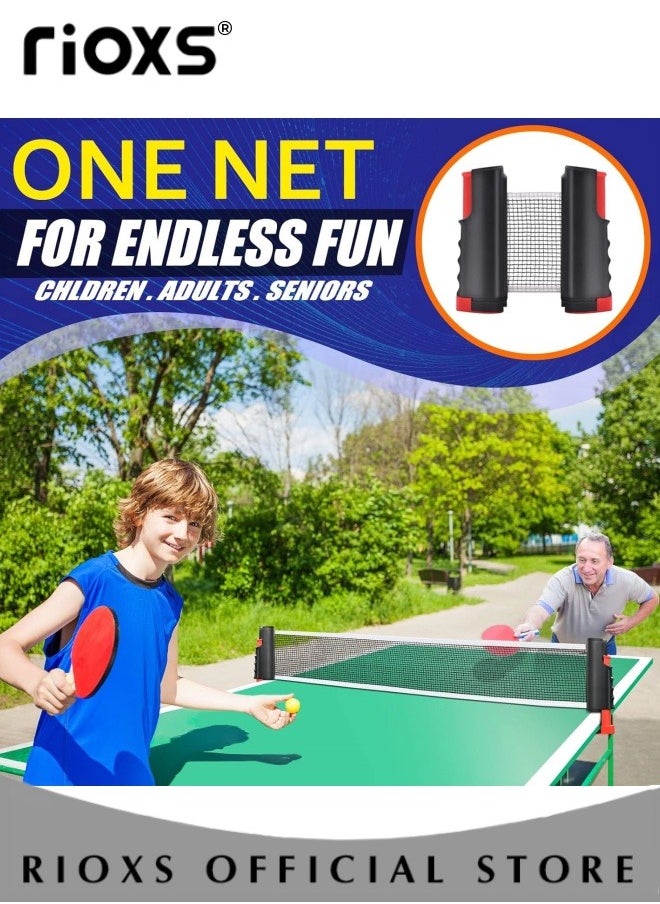 Table Tennis Sets, Complete Racket Sports Set- Two High Performance Bats, Stretchable Portable Net, Storage Bag And Three Table Tennis Balls, All-in-One All-in-One Retractable Ping Pong Net Set, Portable Ping Pong Paddles Set For Indoor/Outdoor Use, Family Fun Games-Black Table Tennis Sets