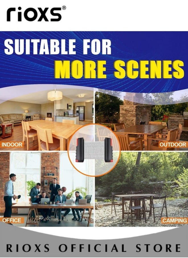 Table Tennis Sets, Complete Racket Sports Set- Two High Performance Bats, Stretchable Portable Net, Storage Bag And Three Table Tennis Balls, All-in-One All-in-One Retractable Ping Pong Net Set, Portable Ping Pong Paddles Set For Indoor/Outdoor Use, Family Fun Games-Black Table Tennis Sets