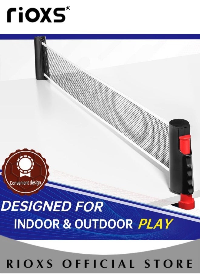 Table Tennis Sets, Complete Racket Sports Set- Two High Performance Bats, Stretchable Portable Net, Storage Bag And Three Table Tennis Balls, All-in-One All-in-One Retractable Ping Pong Net Set, Portable Ping Pong Paddles Set For Indoor/Outdoor Use, Family Fun Games-Black Table Tennis Sets