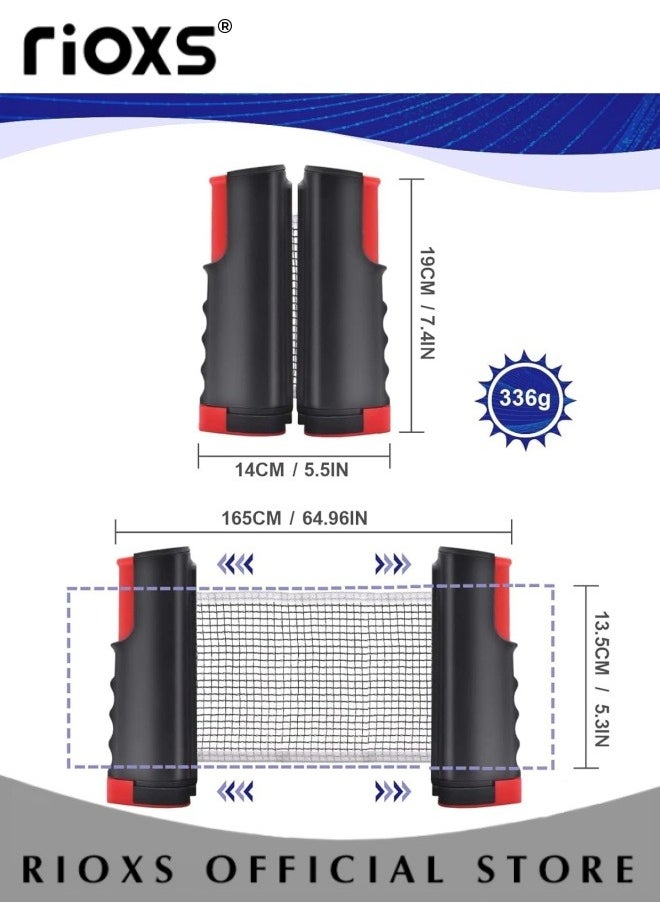 Table Tennis Sets, Complete Racket Sports Set- Two High Performance Bats, Stretchable Portable Net, Storage Bag And Three Table Tennis Balls, All-in-One All-in-One Retractable Ping Pong Net Set, Portable Ping Pong Paddles Set For Indoor/Outdoor Use, Family Fun Games-Black Table Tennis Sets