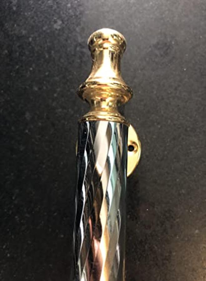 مقبض باب معدني من النحاس التايواني باللون الفضي والذهبي بطول 10 بوصات - Image 3