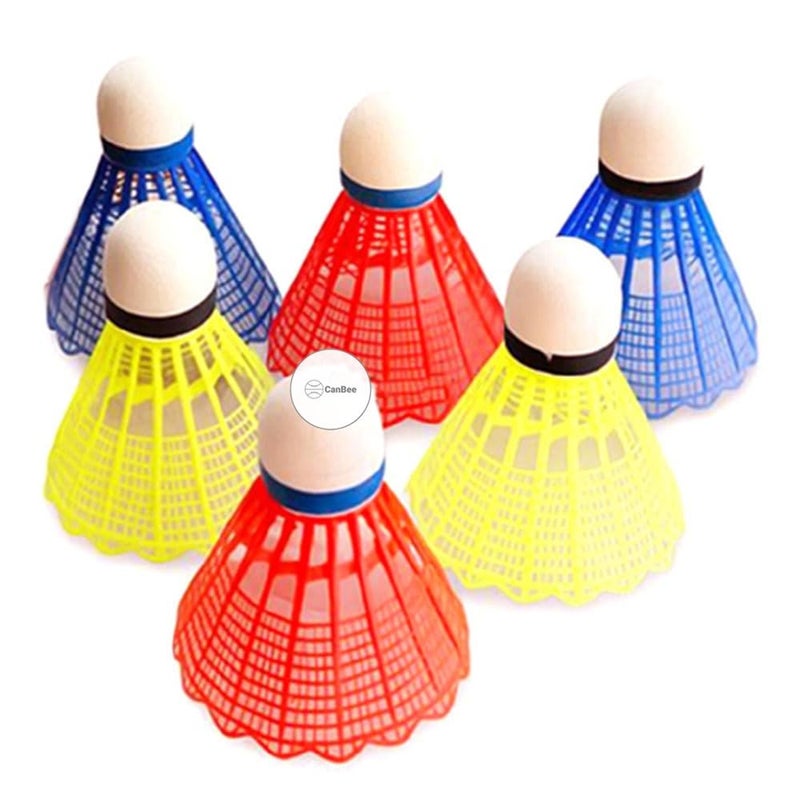 Canbee Kids Green Cap Multicolor Nylon and Feather Shuttlecock Pack of 6 & Pack of 10 (Multi-Color Shuttle) - Image 2