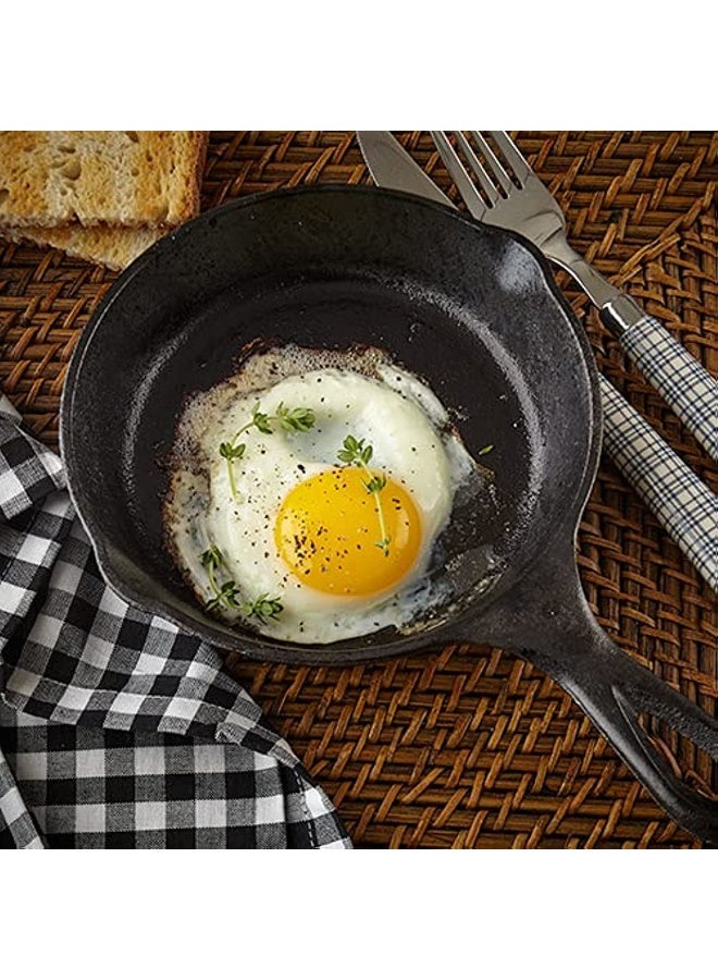 Mini Cast Iron Skillet | Pre-Seasoned, Chemical-Free Coating | Heat Resistant up to 350°C | Compatible with Induction, Gas & Oven | Non-Stick Pan for Eggs, Steak, Brownies & Chocolate | Baby Food | Camping & Picnics | Easy to Clean | Even Heat Distribution | Includes Silicone Heat-Resistant Handle | Commercial Use for Restaurants & Hotels | Kitchen Essential - Image 5