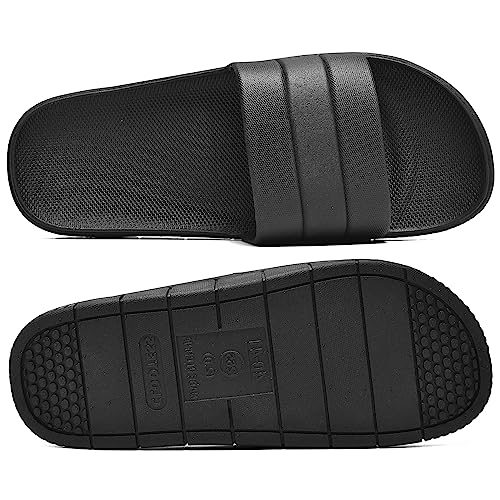 clootess Shower Slide Shoes for Men and Women Home Sandal Bath Slipper Indoor House Pool College Dorm Non-Slip Black 40.41 - Image 3