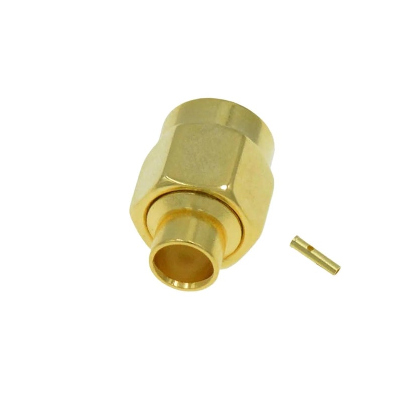HFHYDZSW 100 قطعة RP-SMA ذكر لحام متوافق مع موصل كابل RG402 0.141 بوصة شبه صلب - Image 2