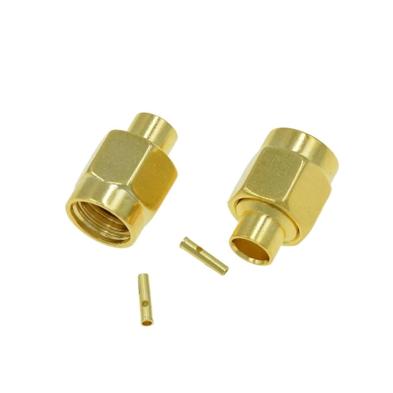 HFHYDZSW 100 قطعة RP-SMA ذكر لحام متوافق مع موصل كابل RG402 0.141 بوصة شبه صلب - Image 4