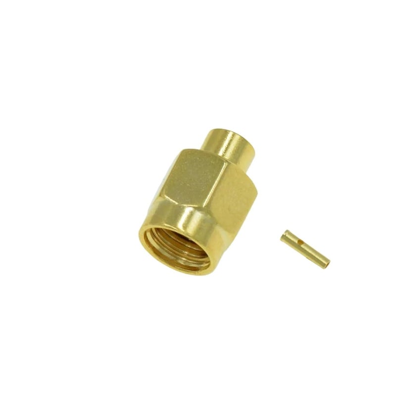 HFHYDZSW 100 قطعة RP-SMA ذكر لحام متوافق مع موصل كابل RG402 0.141 بوصة شبه صلب - Image 3