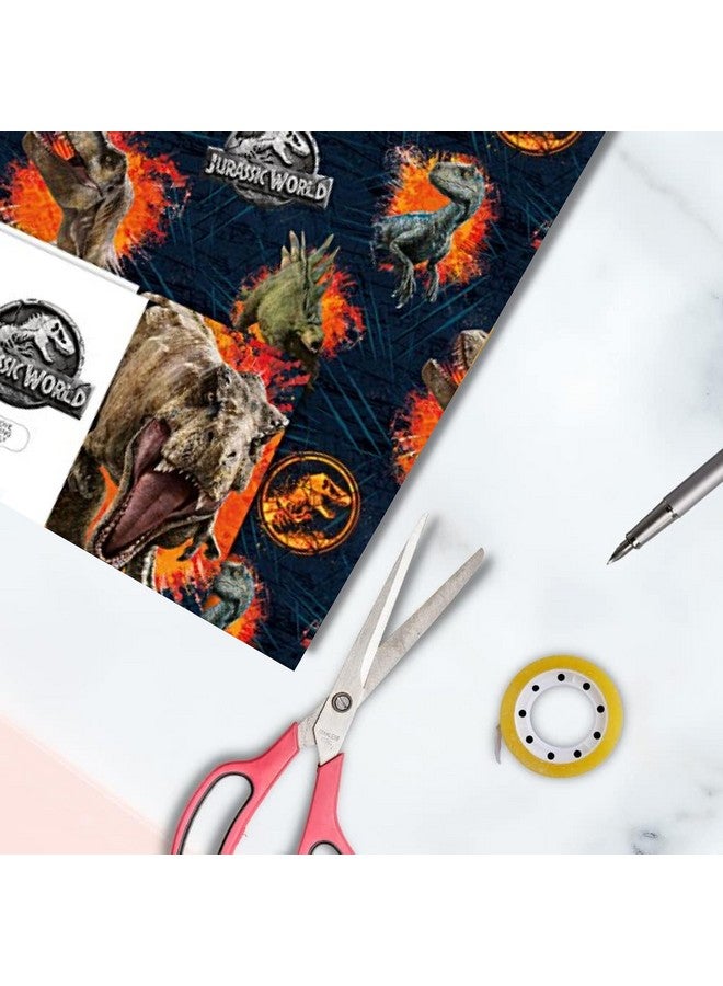 JURASSIC WORLD Jurassic Park Wrapping Paper And Gift Tags 2 Sheets And 2 Gift Tags - Image 3