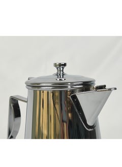 HTH Classic Arabic Style Engraved Design Coffee Dallah Pot Rustproof Premium Stainless Steel Teapot Mirror Finish Coffee Kettle Milk Pot Easy Pour Anti Spill Spout Tea Kettle with Hinged Lid and Ergonomic Handle Dishwasher Safe Induction Safe Teapot for Office Home 1/1.5/2 L  - Image 3