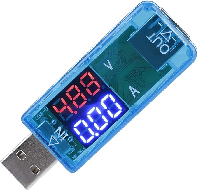Blue USB Voltage Tester LCD Voltmeter Ammeter Current Meter Multimeter for Phone Power Bank QC2 0 QC3 0 Fast Charging - Image 1