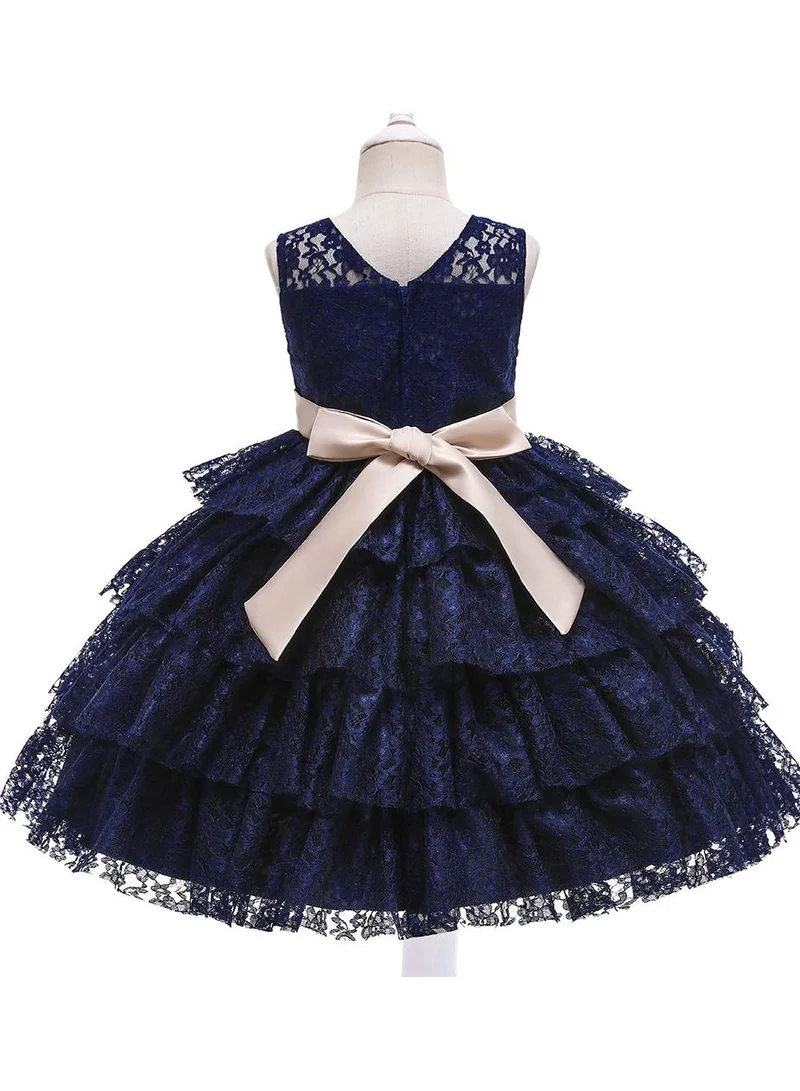 بيبي كلو Mesh-layered frill with corsage party dress for girls