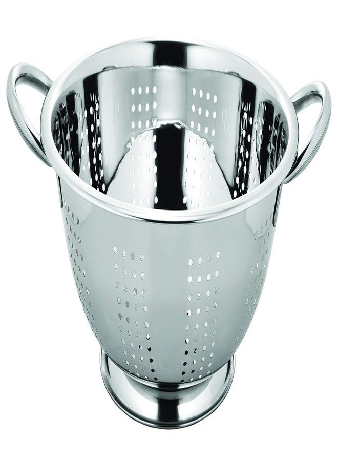 Prabha Strainer Stainless Steel Colander 24cm| Sieves Rice Colander for Rice Straining | Bowl Strainers for Kitchen Sink | Vegetable Drainer Colanders with Handle |Washing Fruits Poha Chalni - Image 1