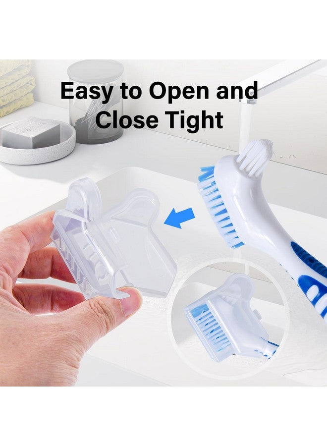 SoeKoa Denture Brush Cover, 4pcs Denture Brush Cover Only, Denture Tooth Brush Cover with Air Vent Drain Water Protect the Hygiene of Denture Brush, Portable Denture Tooth Brush Cover to Travel and Home - Image 3