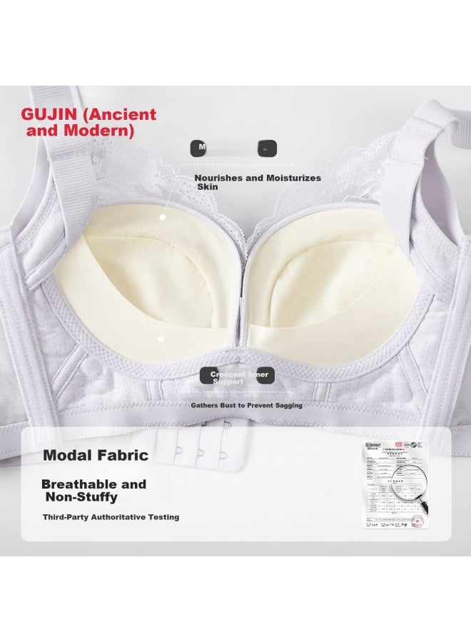 Gujin Women's Push-up Wireless Bra, Anti-sagging, Side Support, Adjustable, Small Bust Enhancing Bra - Image 2