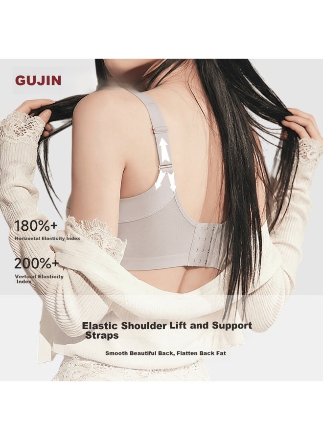 Gujin Women's Push-up Wireless Bra, Anti-sagging, Side Support, Adjustable, Small Bust Enhancing Bra - Image 3