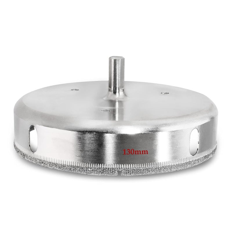 Luomorgo 130mm/5 1/8 inch Diamond Hole Saw, 1.1 inch Cutting Depth, Iron Alloy, Glass, Ceramic, Marble, Porcelain, Granite, Quartz, Gemstone - Image 4