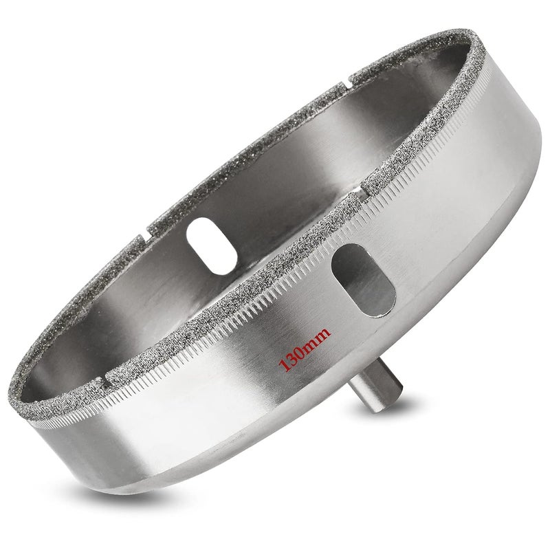 Luomorgo 130mm/5 1/8 inch Diamond Hole Saw, 1.1 inch Cutting Depth, Iron Alloy, Glass, Ceramic, Marble, Porcelain, Granite, Quartz, Gemstone - Image 1
