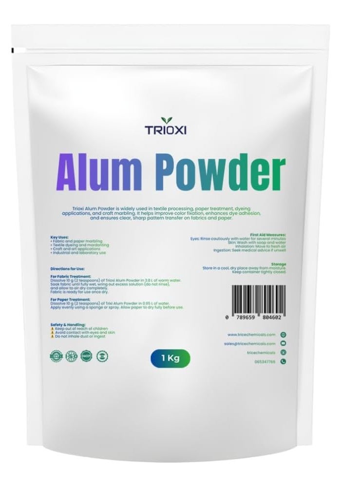 Trioxi Alum Powder – Premium Mordant for Paper Marbling & Textile Dyeing (1kg) - Image 1