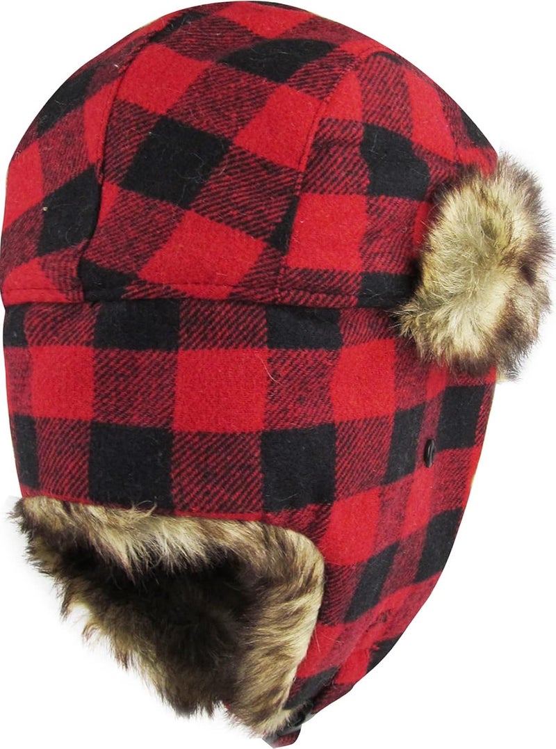 KBETHOS Lumberjack Plaid Aviator Trapper Hat Trooper Ear Flaps Ushanka Eskimo Cold - Image 4