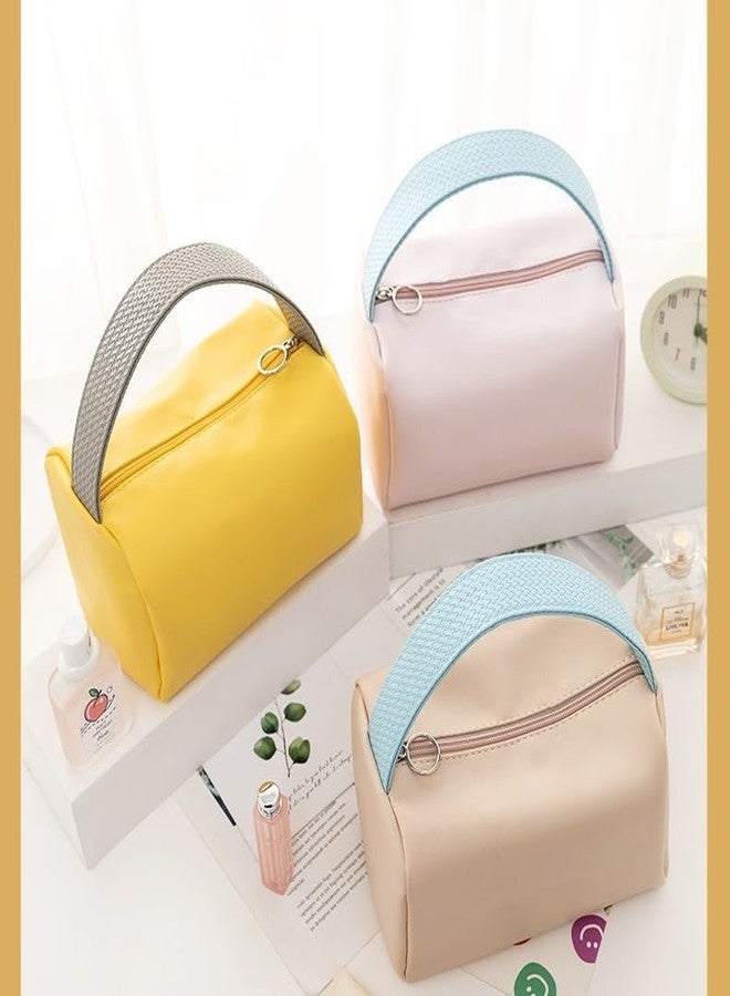 Bloriza Portable Handheld Makeup Bag Waterproof Cosmetic Storage Pouch Travel Toiletry Organizer Aesthetic Square Wash Bag for Women Multicolour Fashion Skincare Makeup Accessories Zipper Organizer One Size - Image 4
