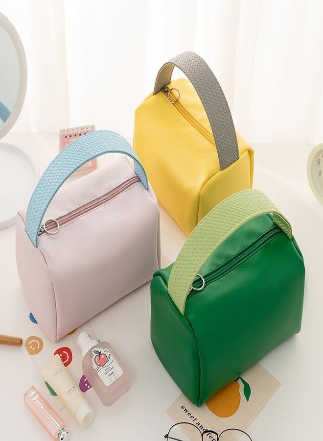 Bloriza Portable Handheld Makeup Bag Waterproof Cosmetic Storage Pouch Travel Toiletry Organizer Aesthetic Square Wash Bag for Women Multicolour Fashion Skincare Makeup Accessories Zipper Organizer One Size - Image 1