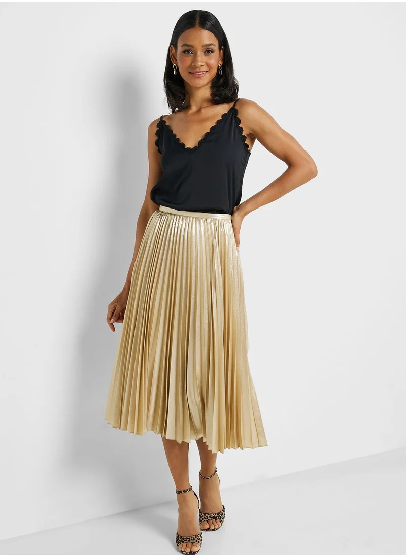 Lauren Ralph Lauren High Waist Plisse Skirt