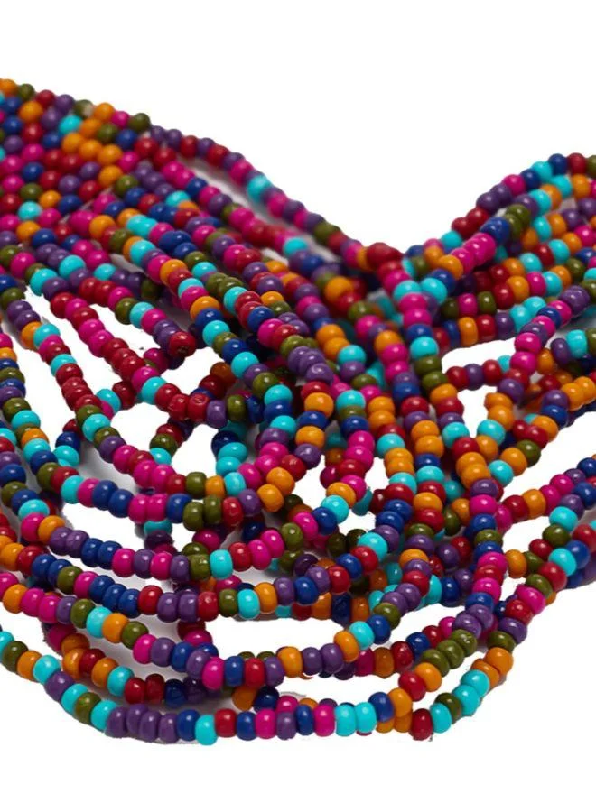 PARFOIS Long Oval Earrings With Multicolor Beads