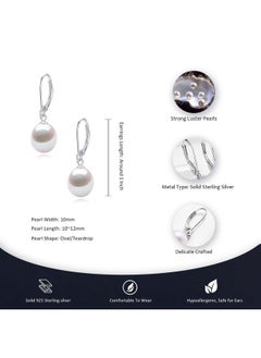 Yami Pearl Earrings For Women, Freshwater Cultured Pearls In 925 Sterling Silver Hypoallergenic Leverback Earrings, Drop Dangle Everyday Jewelry Gifts For Anniversary Birthday, Silver  - Image 5