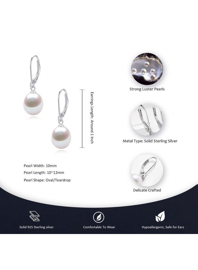 Yami أقراط لؤلؤ للنساء، لؤلؤ مزروع في المياه العذبة في أقراط فضة استرلينية 925 مضادة للحساسية، أقراط متدلية يومية هدايا للذكرى السنوية أو عيد الميلاد، فضي - Image 5