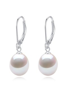 Yami Pearl Earrings For Women, Freshwater Cultured Pearls In 925 Sterling Silver Hypoallergenic Leverback Earrings, Drop Dangle Everyday Jewelry Gifts For Anniversary Birthday, Silver  - Image 1