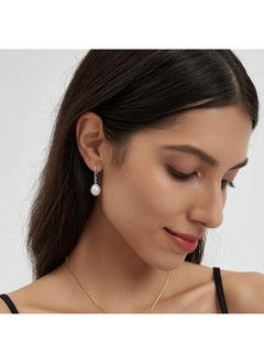 Yami Pearl Earrings For Women, Freshwater Cultured Pearls In 925 Sterling Silver Hypoallergenic Leverback Earrings, Drop Dangle Everyday Jewelry Gifts For Anniversary Birthday, Silver  - Image 2
