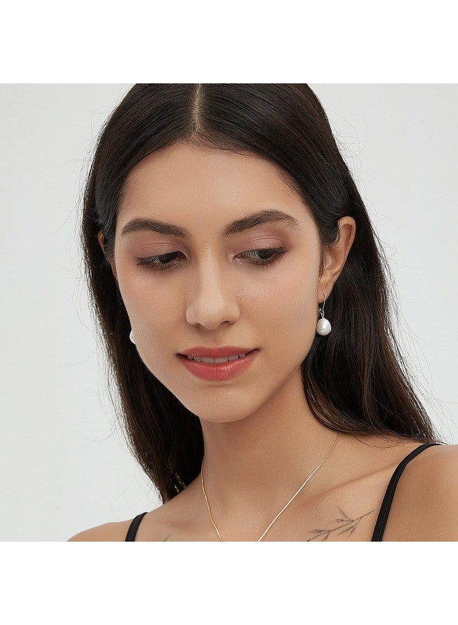 Yami أقراط لؤلؤ للنساء، لؤلؤ مزروع في المياه العذبة في أقراط فضة استرلينية 925 مضادة للحساسية، أقراط متدلية يومية هدايا للذكرى السنوية أو عيد الميلاد، فضي - Image 4