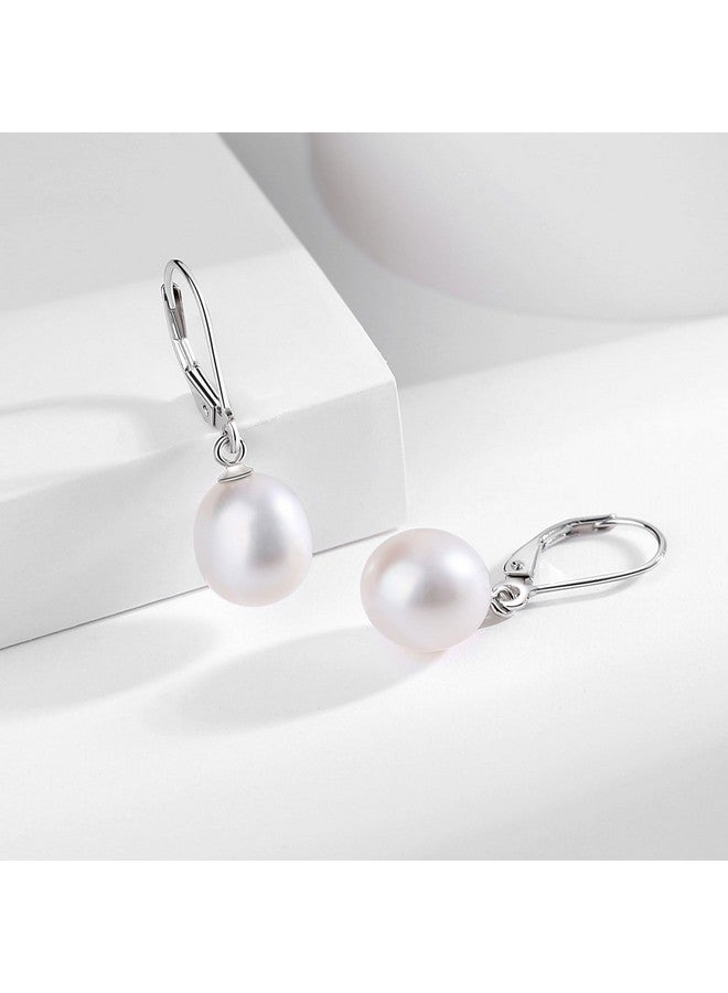 Yami أقراط لؤلؤ للنساء، لؤلؤ مزروع في المياه العذبة في أقراط فضة استرلينية 925 مضادة للحساسية، أقراط متدلية يومية هدايا للذكرى السنوية أو عيد الميلاد، فضي - Image 3