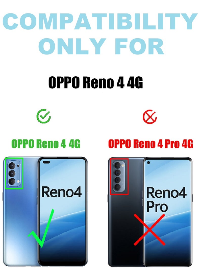 2 Pieces Tempered Glass Screen Protector 5D Designed For Oppo Reno4 Full Glue Edge to Edge Full Screen Coverage And Bubble Free