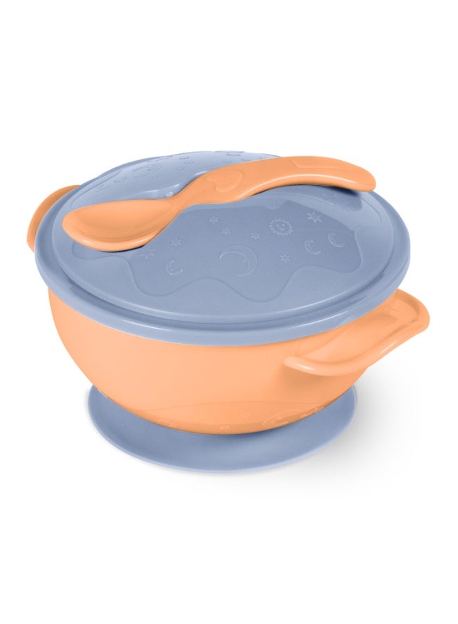 Baboo Silicone Baby Bowl and Spoon Set with Suction and Lid, First Stage Self Feeding Essentials, Food Bowl for 6+ Months (Blue Haze) - Image 5